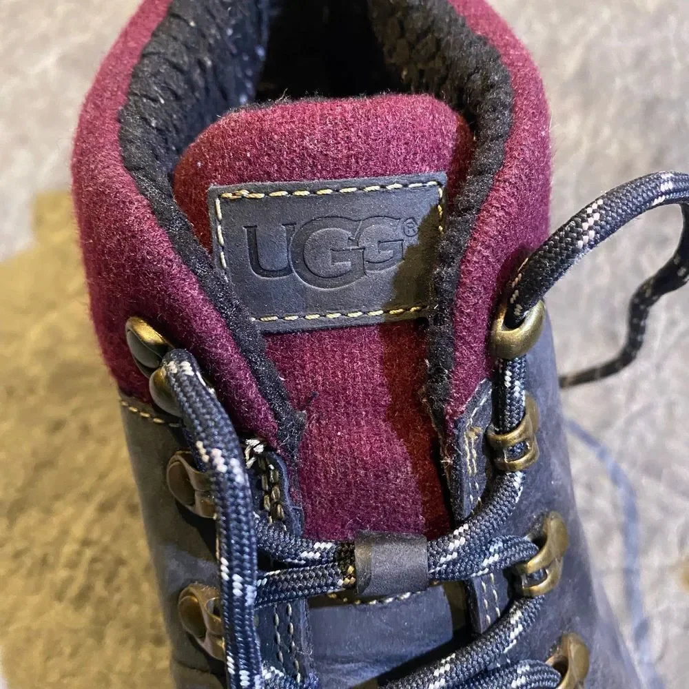 UGG Olivert Navy Waterproof Leather Wool Hiker Snow Boots Shoes Size Men's 12
